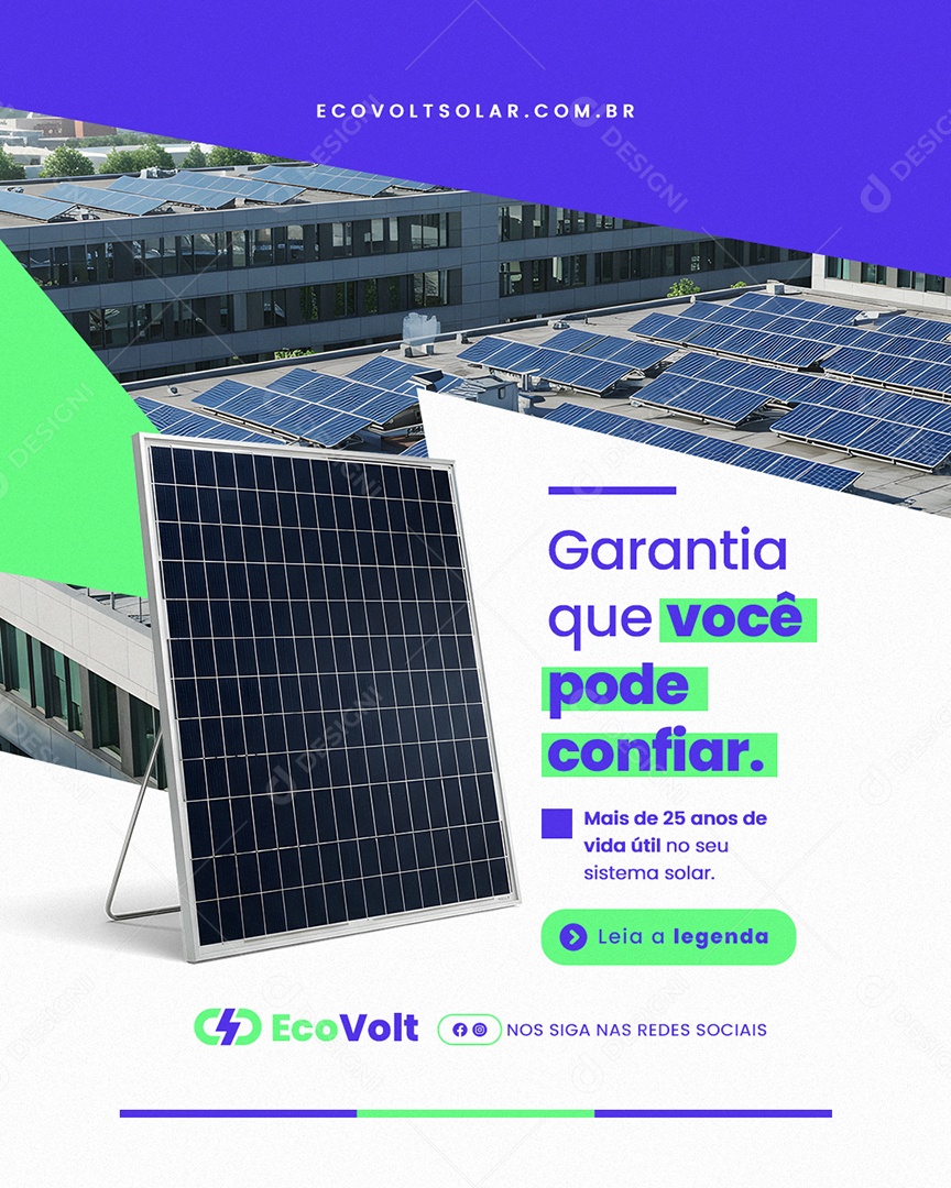 Energia Solar Garantia Que Você Pode Confiar Social Media PSD Editável