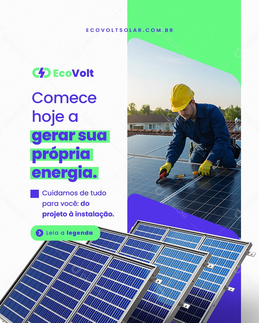 Energia Solar Comece Hoje a Gerar sua Própria Energia Social Media PSD Editável