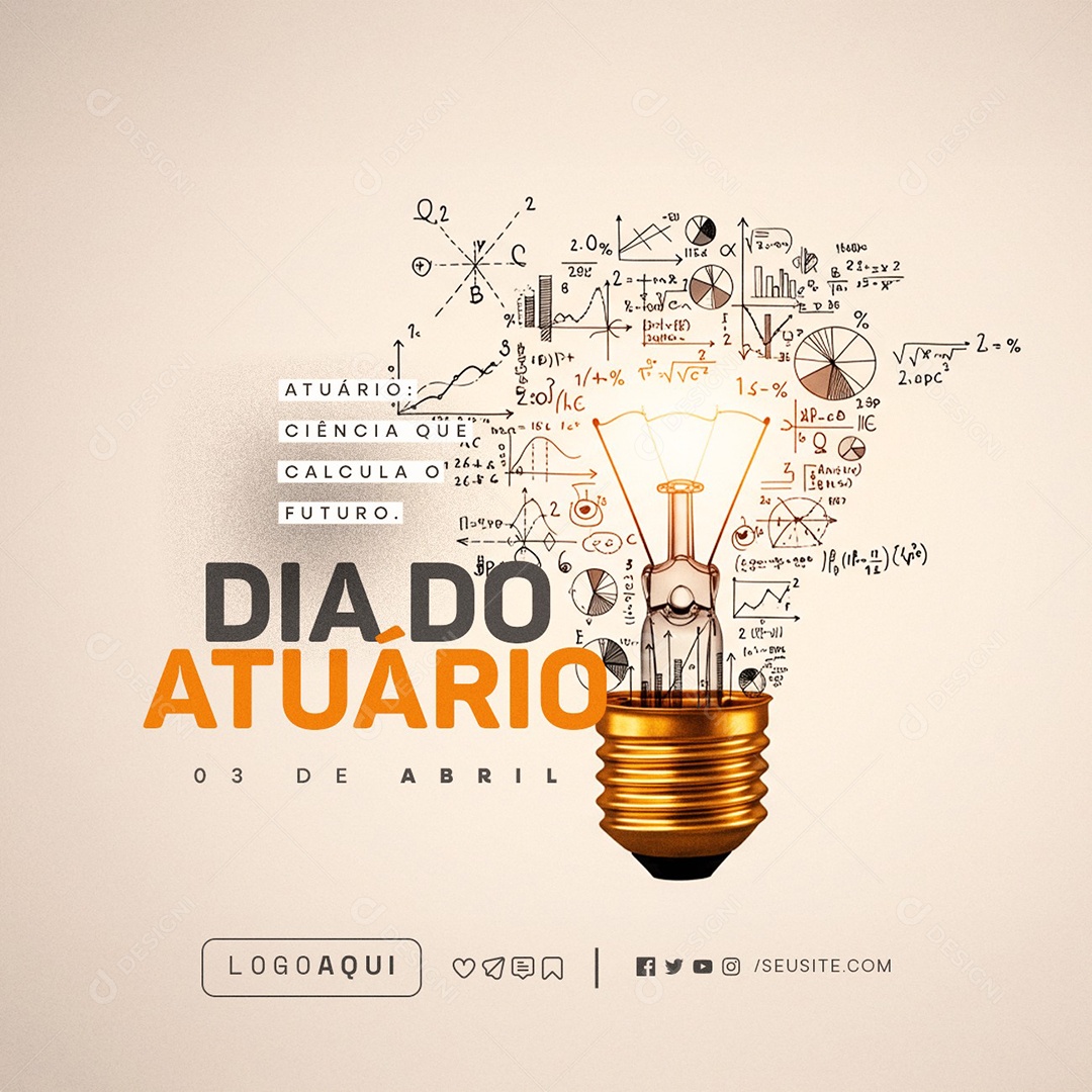 Dia do Atuário 03 de Abril Ciência que Calcula o Futuro Social Media PSD Editável