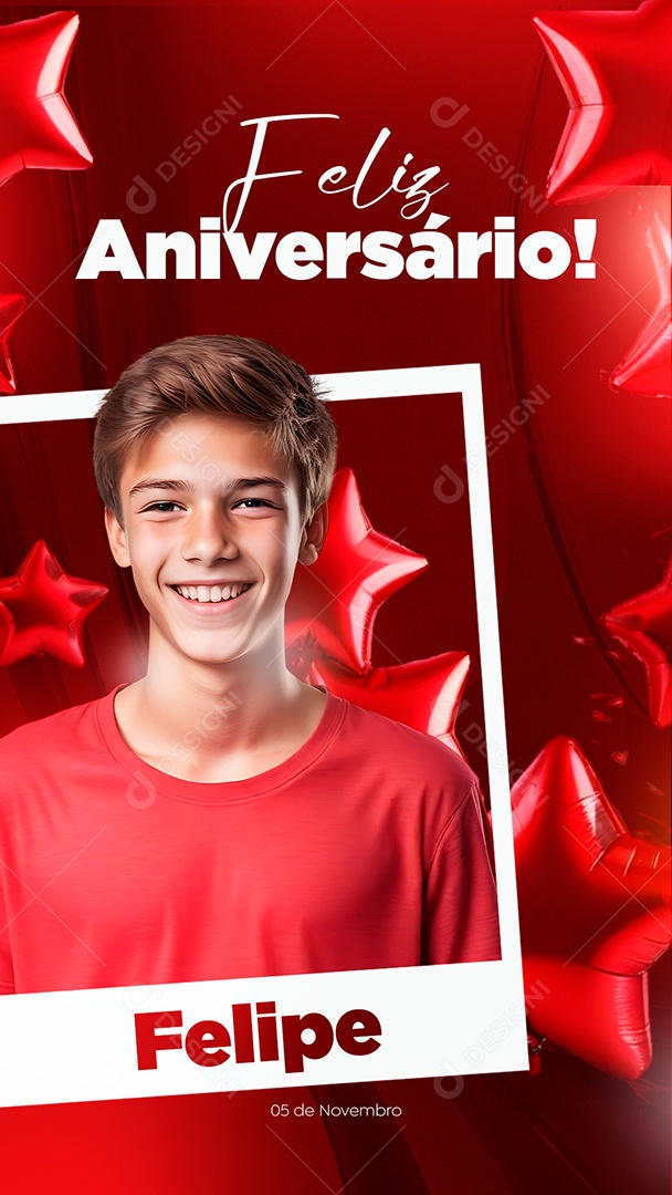 Feliz Aniversário Parabéns Felipe Social Media PSD Editável