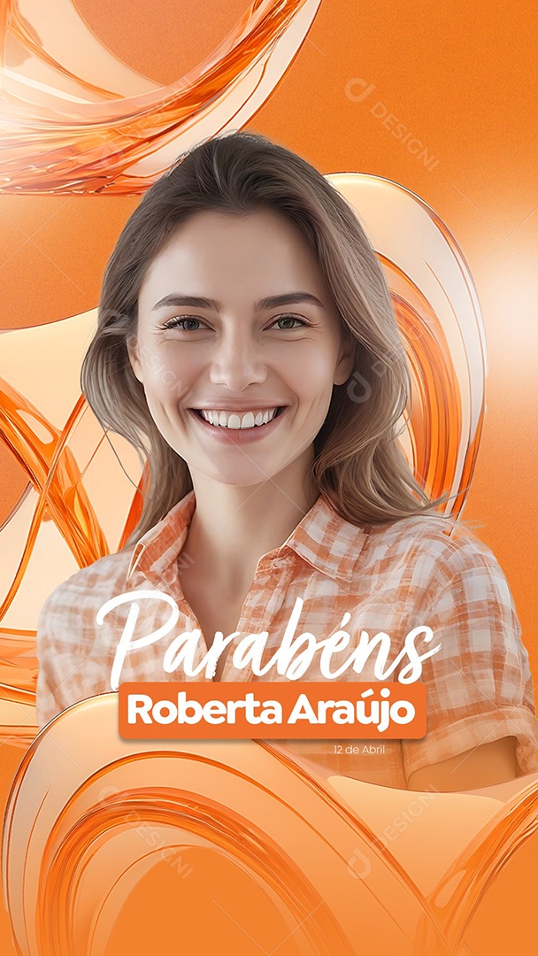 Feliz Aniversário Parabéns Roberta Araújo Social Media PSD Editável