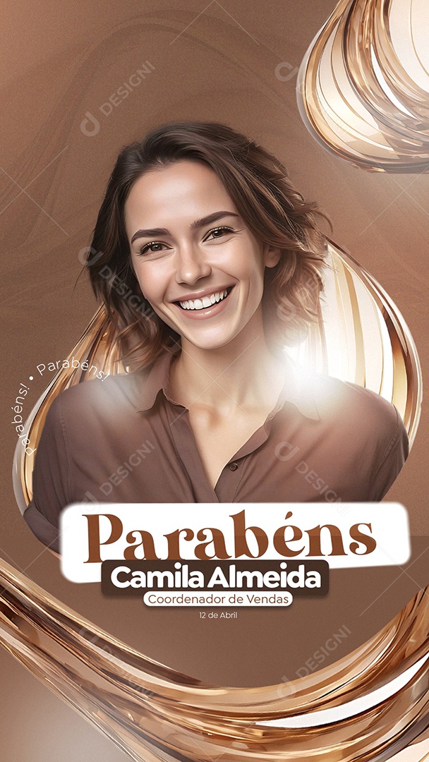 Feliz Aniversário Parabéns Camila Almeida Social Media PSD Editável