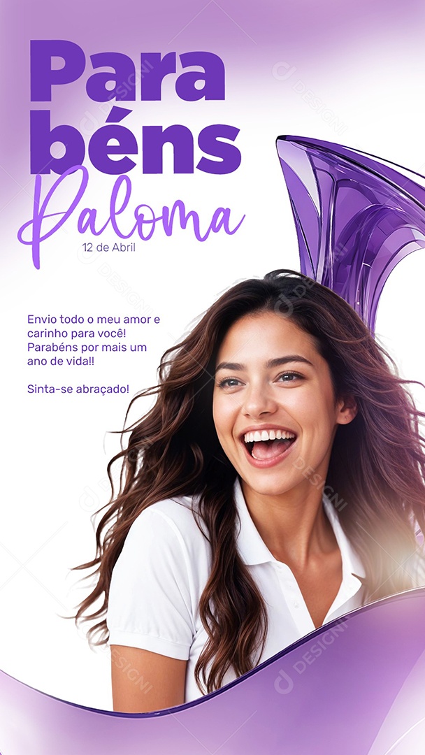 Feliz Aniversário Parabéns Paloma Social Media PSD Editável