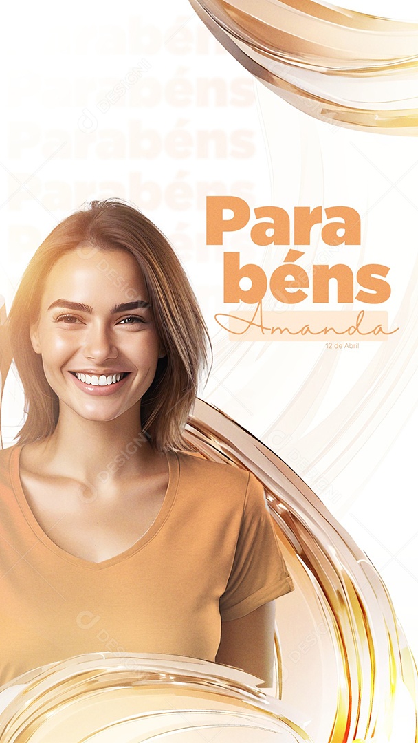Feliz Aniversário Parabéns Amanda Social Media PSD Editável