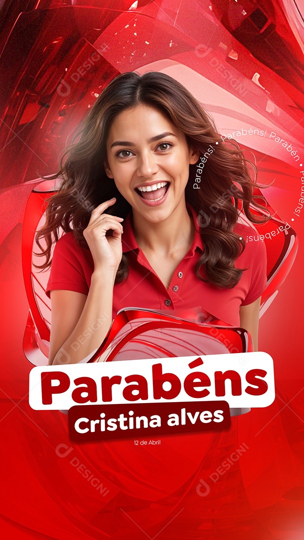 Feliz Aniversário Parabéns Cristina Alves Social Media PSD Editável