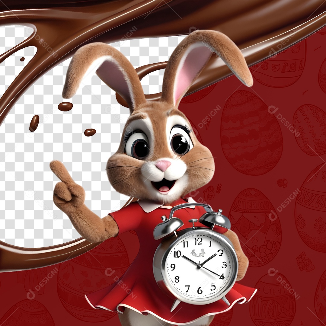 Coelho da Páscoa Social Media PSD Editável