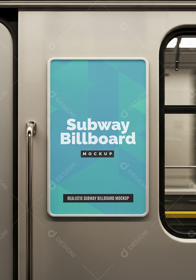 Mockup Anúncio Publicitário Em Metrô PSD Editável