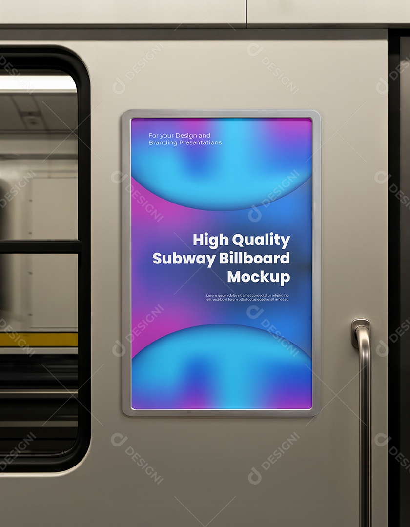 Mockup Anúncio Publicitário Em Metrô PSD Editável