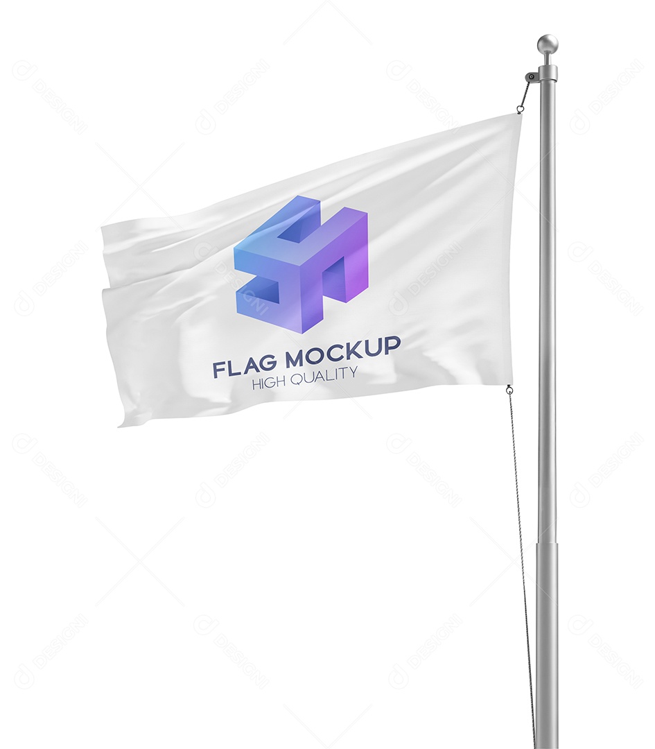 Mockup de Bandeira PSD Editável