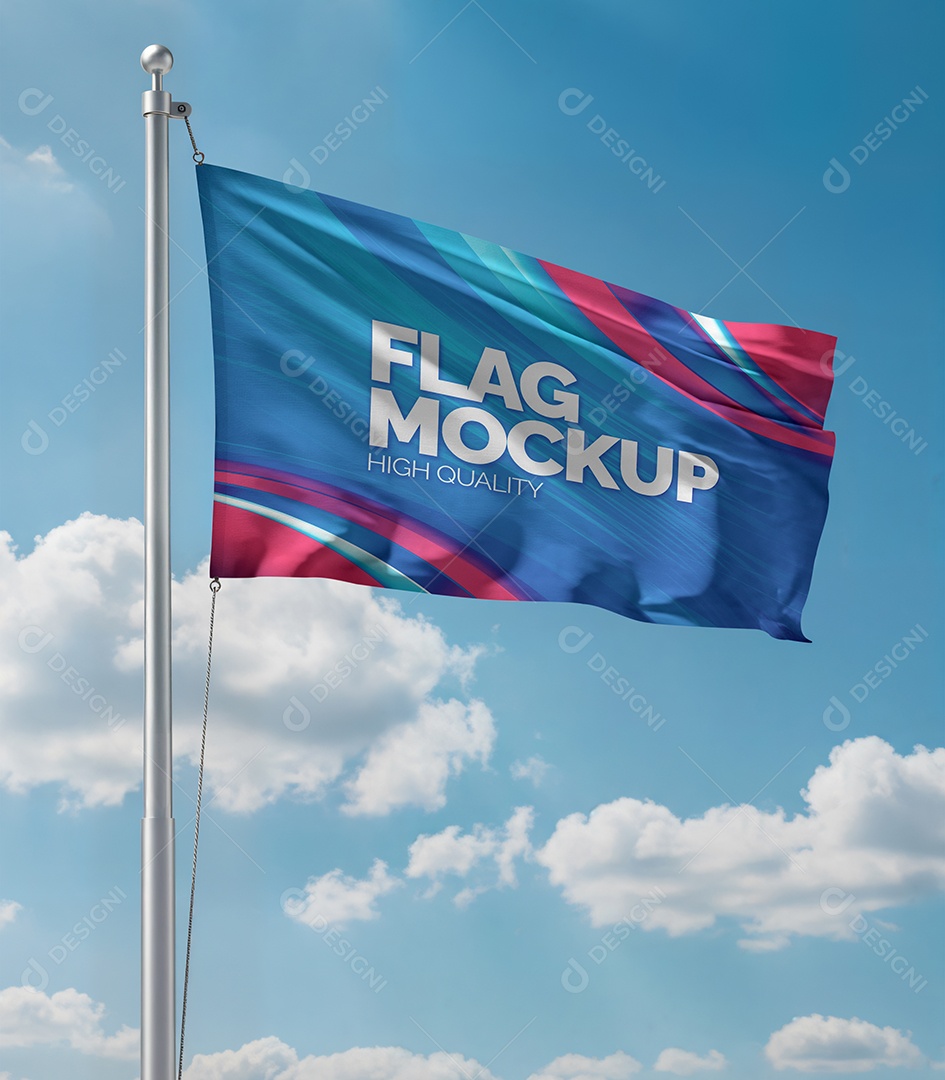 Mockup de Bandeira PSD Editável