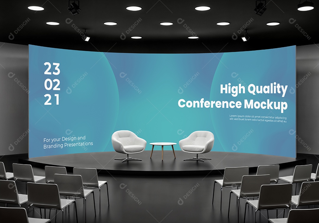 Espaço de Conferência PSD Editável Mockup