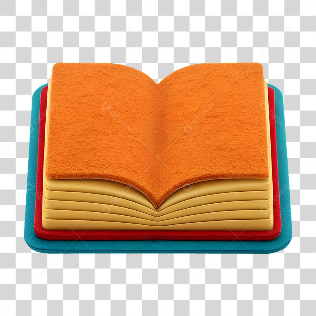 Livro de Feltro Aberto PNG Transparente