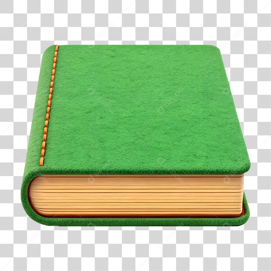 Livro Infantil de Feltro com Capa Verde PNG Transparente