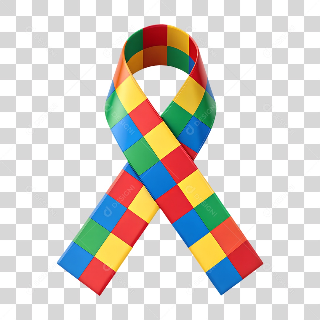Fita Colorida Autismo PNG Transparente
