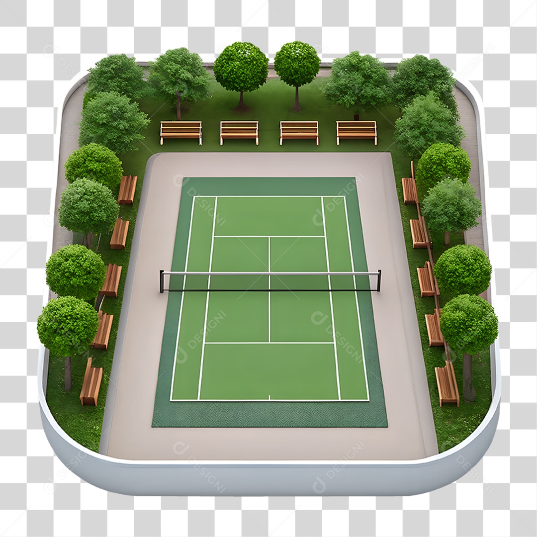 Ícone de Praça com Quadra de Tênis PNG Transparente