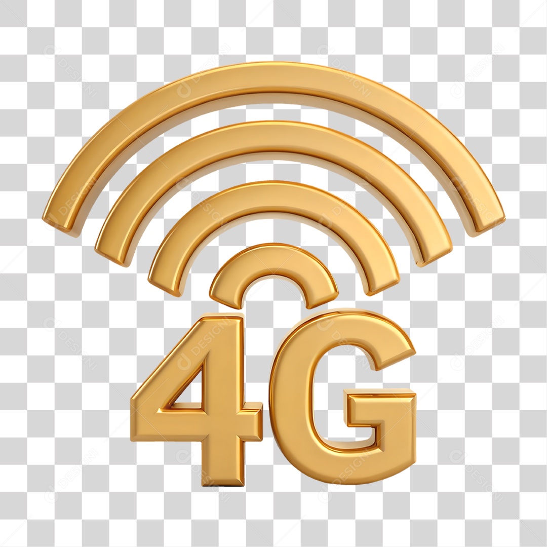 Elemento 3D Sinal 4G PNG Transparente