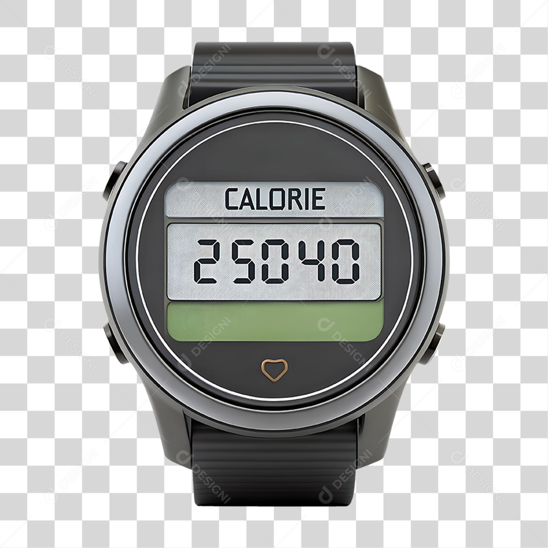 Relógio Digital com Contador de Calorias PNG Transparente