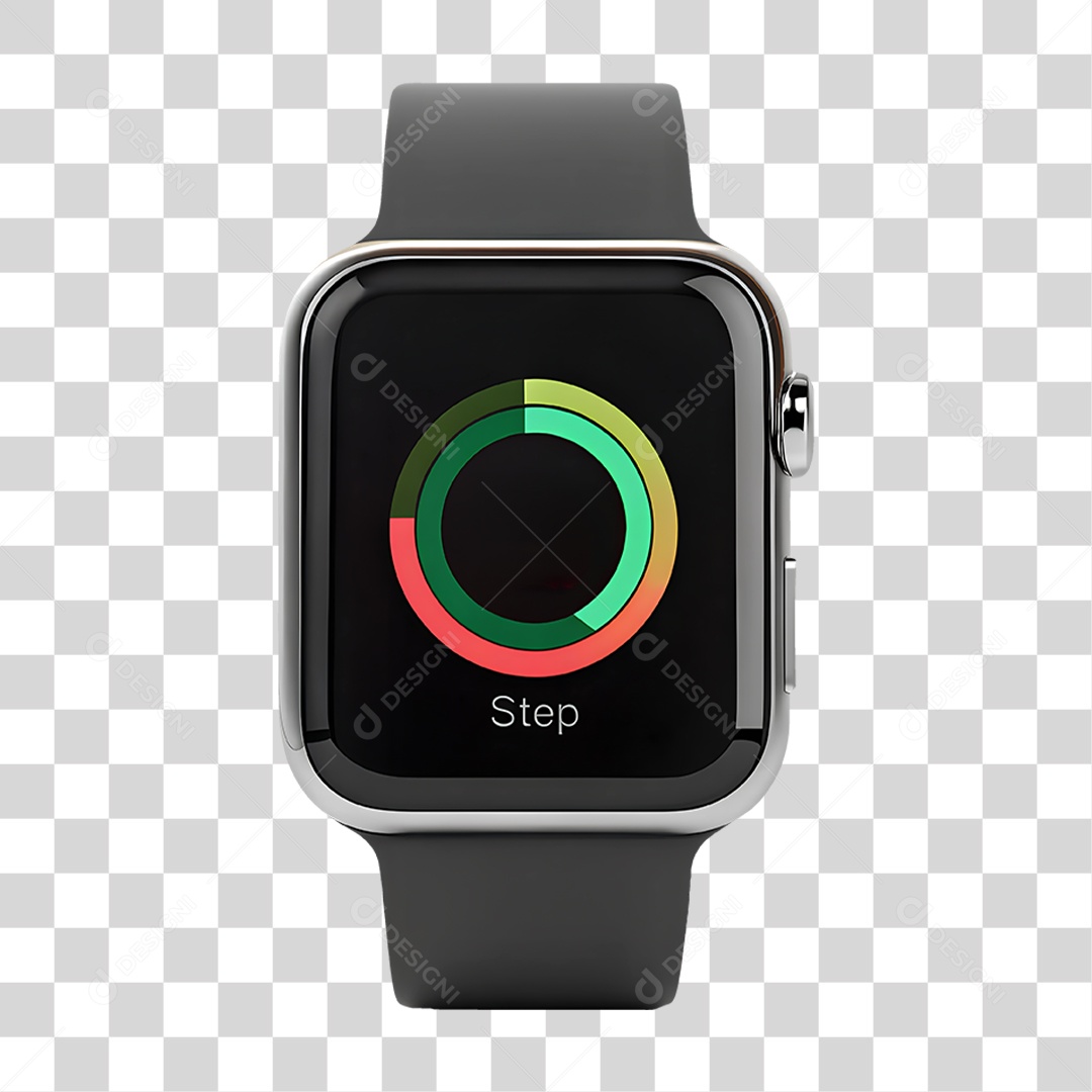 Relógio Inteligente com Contador de Passos PNG Transparente