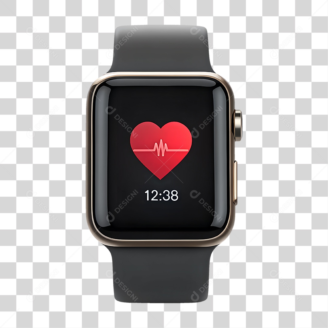 Relógio Inteligente com Leitor de Batimento Cardíaco PNG Transparente