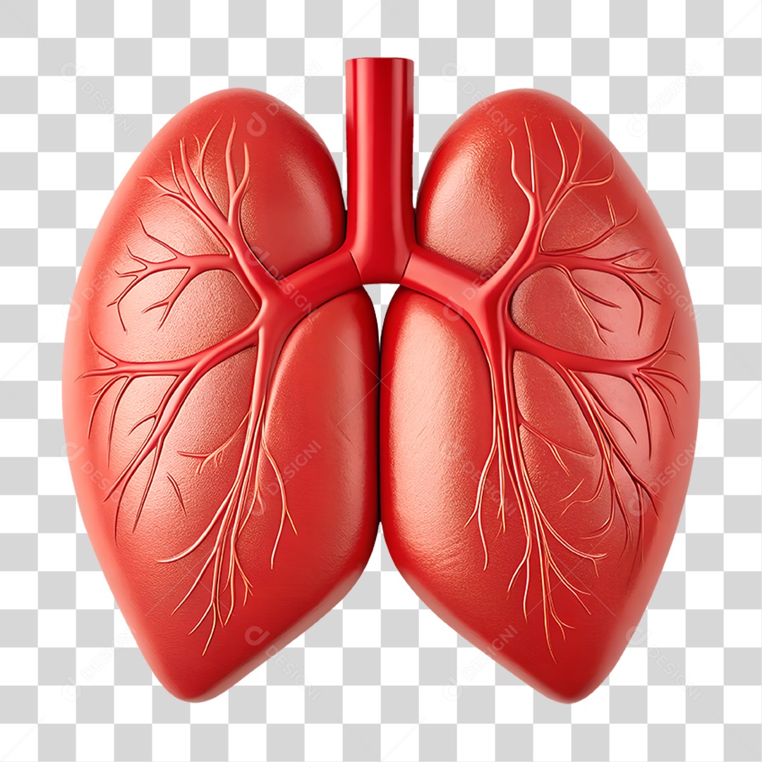 Elemento 3D Pulmão PNG Transparente