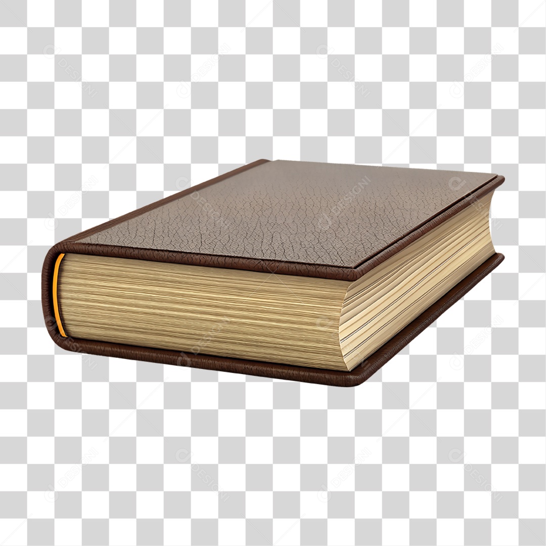 Livro de Biblioteca Fechado com Capa Marrom PNG Transparente
