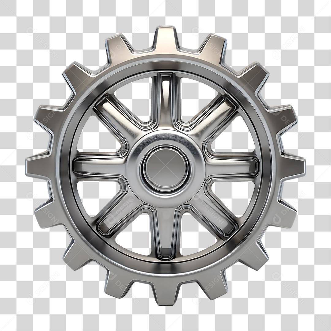 Engrenagem de Aço PNG Transparente