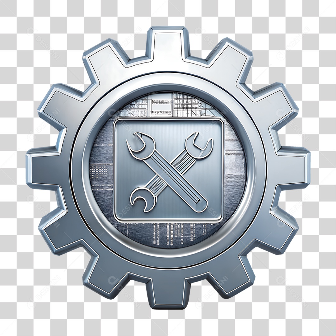 Ícone de Engenharia Cromado PNG Transparente
