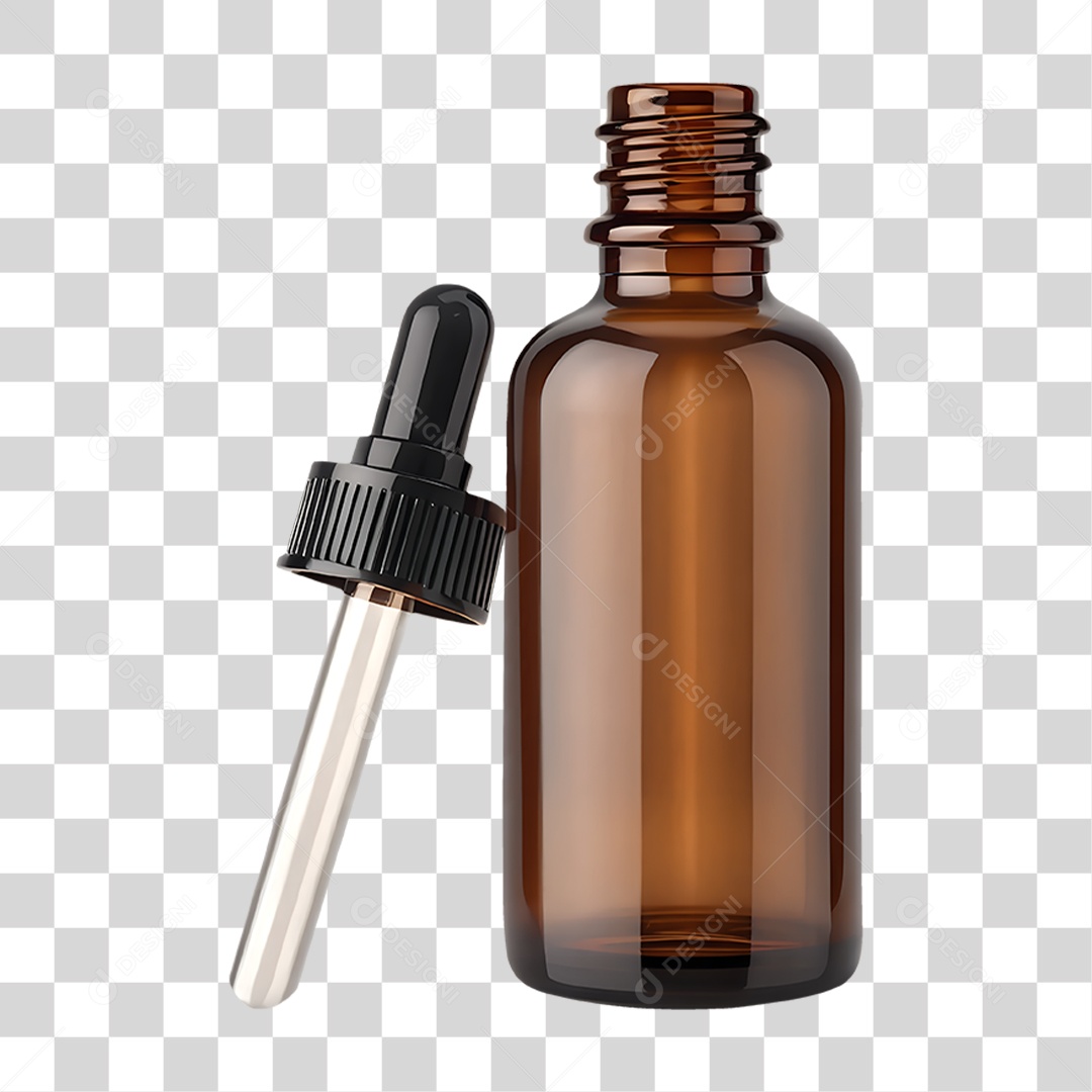 Frasco de Vidro com Conta Gotas Homeopatia PNG Transparente