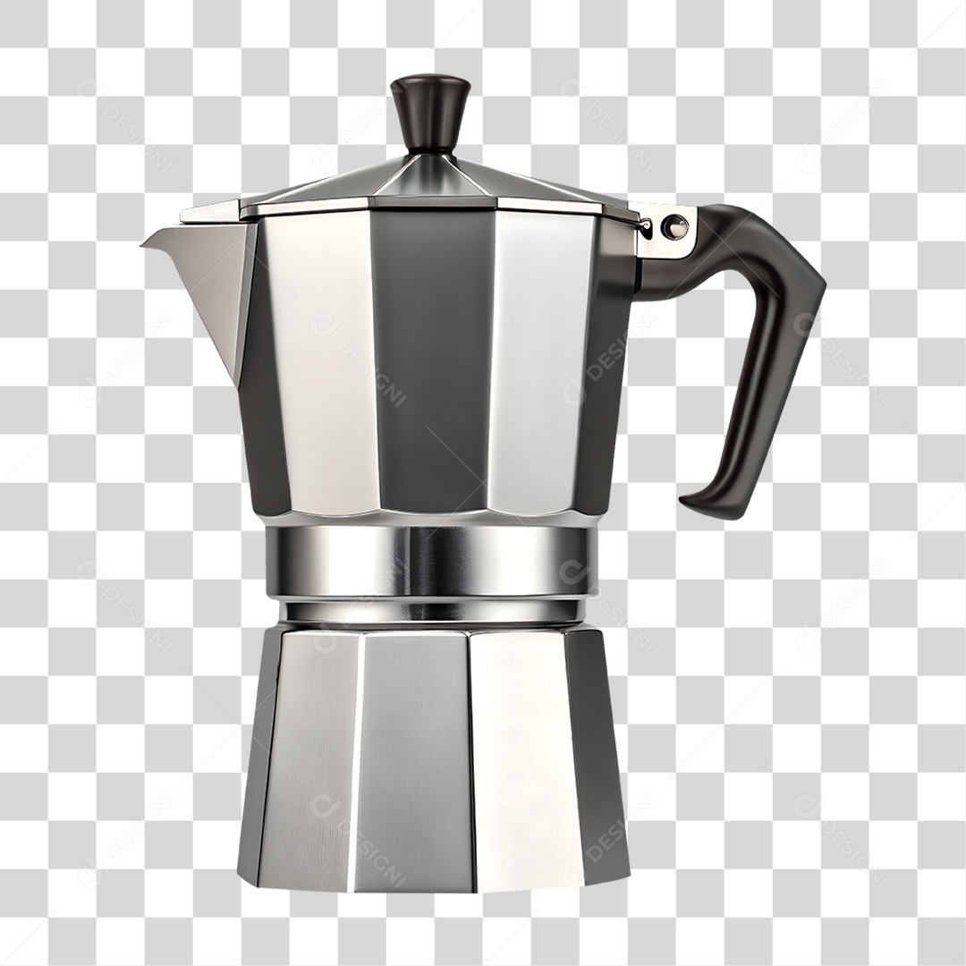Cafeteira Italiana Cromada PNG Transparente