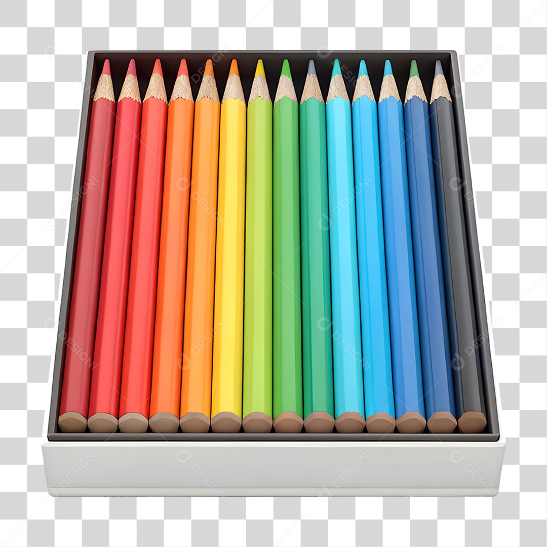 Caixa de Lápis de Cor PNG Transparente