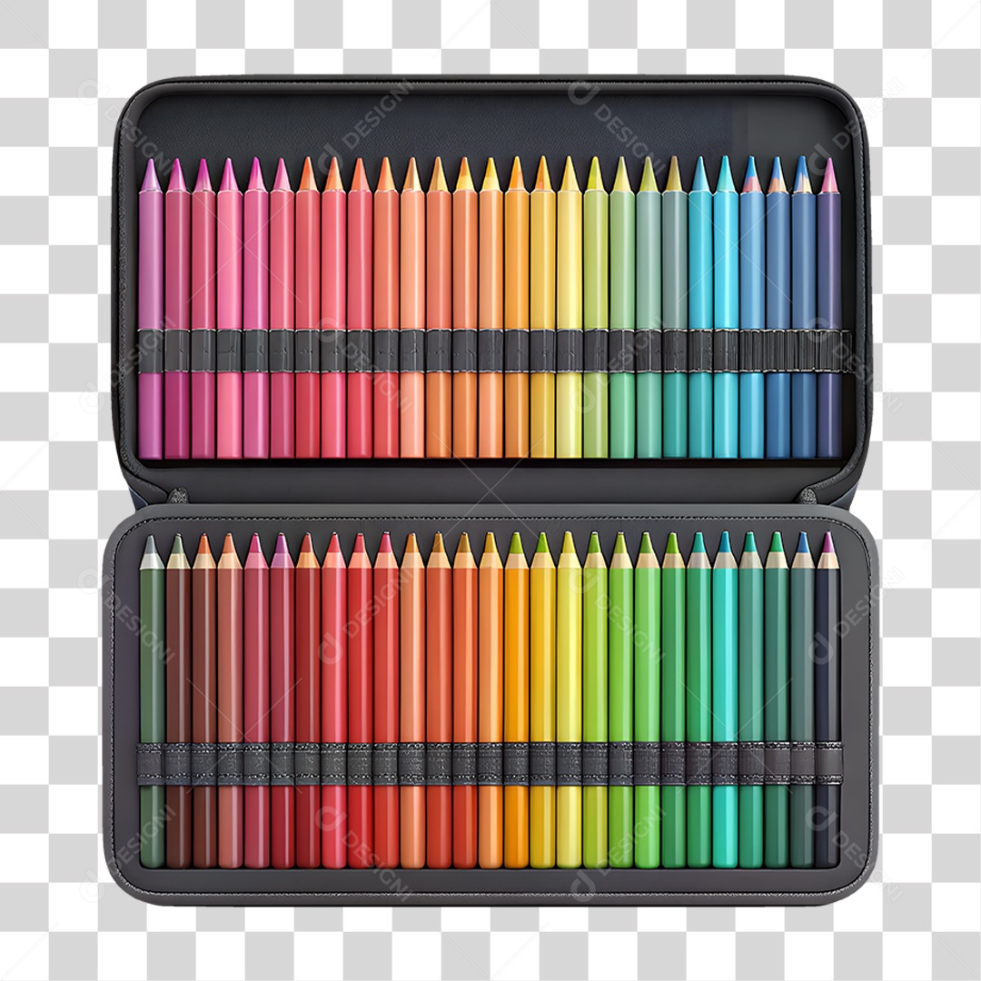Estojo de Lápis de Cor Profissional PNG Transparente