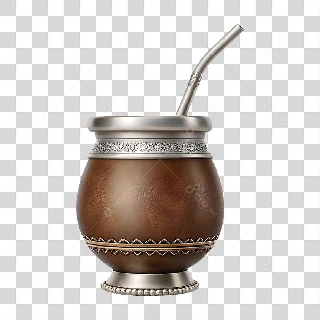 Chimarrão Decorado PNG Transparente