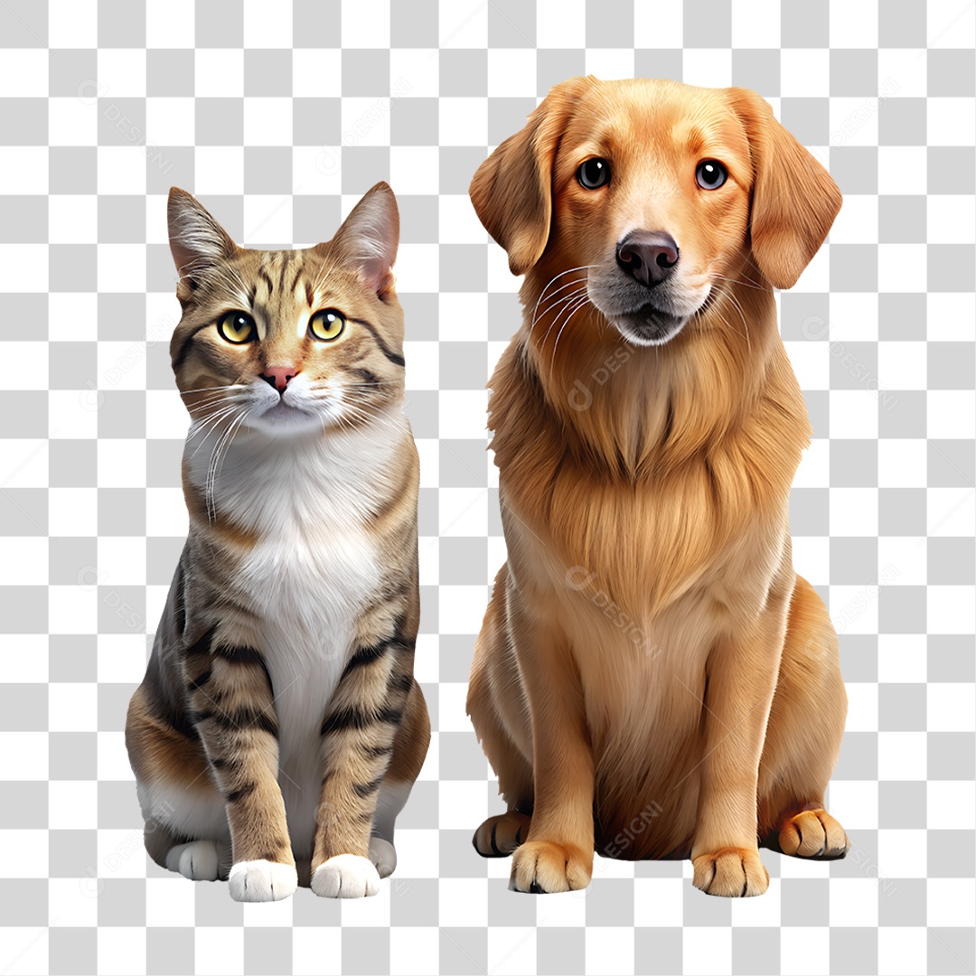 Gato e Cachorro PNG Transparente