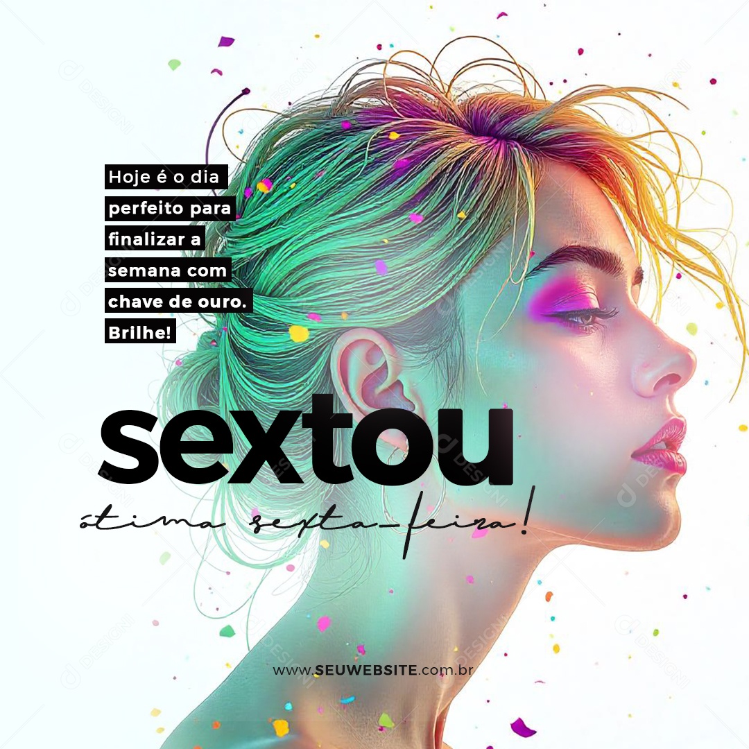 Sextou Frase Motivacional Social Media PSD Editável
