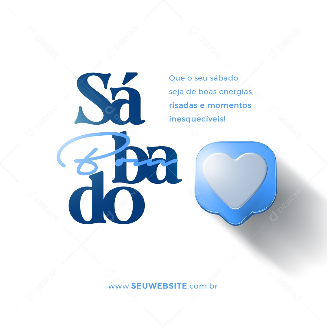 Sábado Bom Dia Frase Motivacional Social Media PSD Editável
