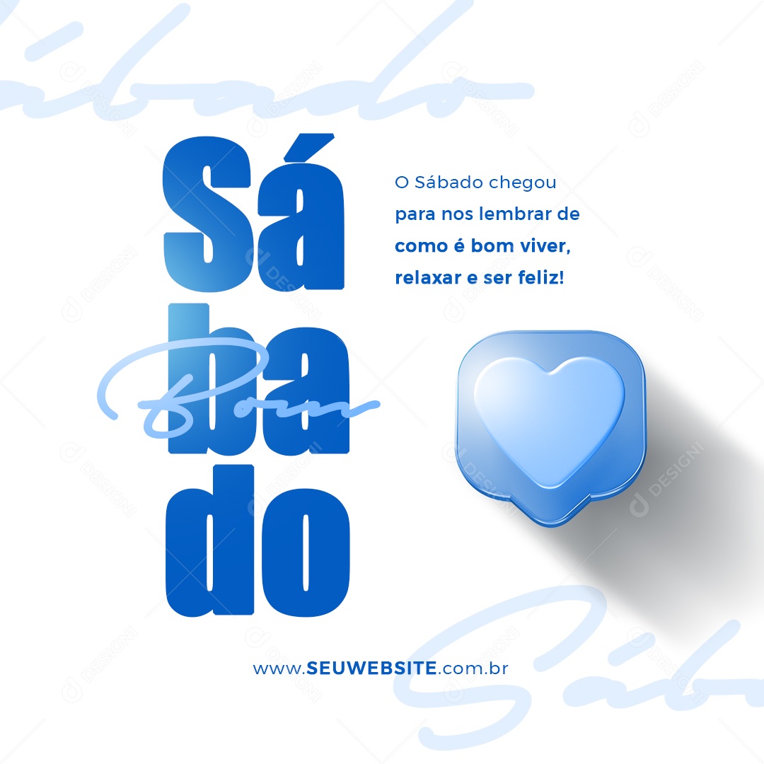 Sábado Frase Motivacional Social Media PSD Editável