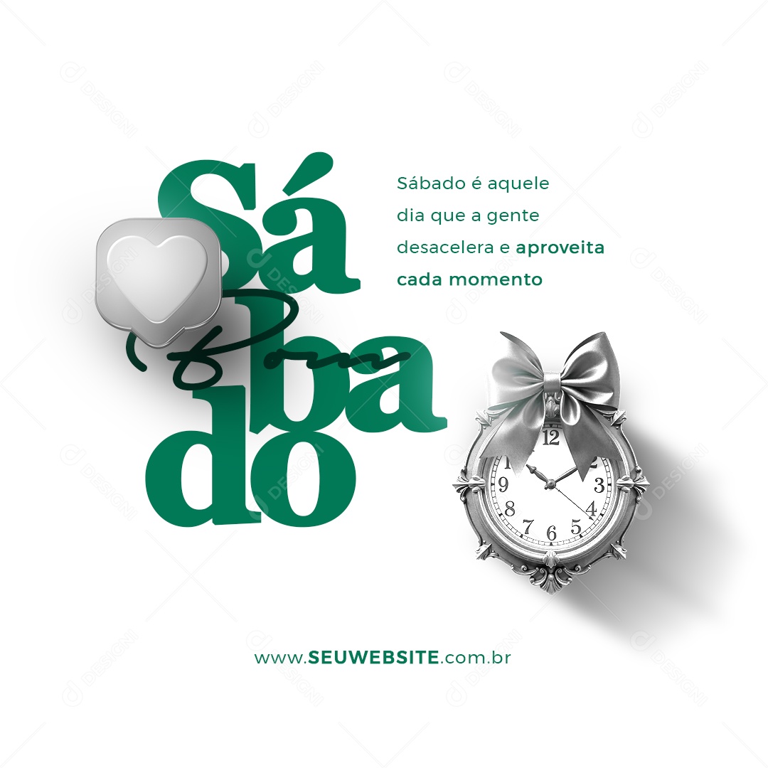 Sábado Frase Motivacional Social Media PSD Editável