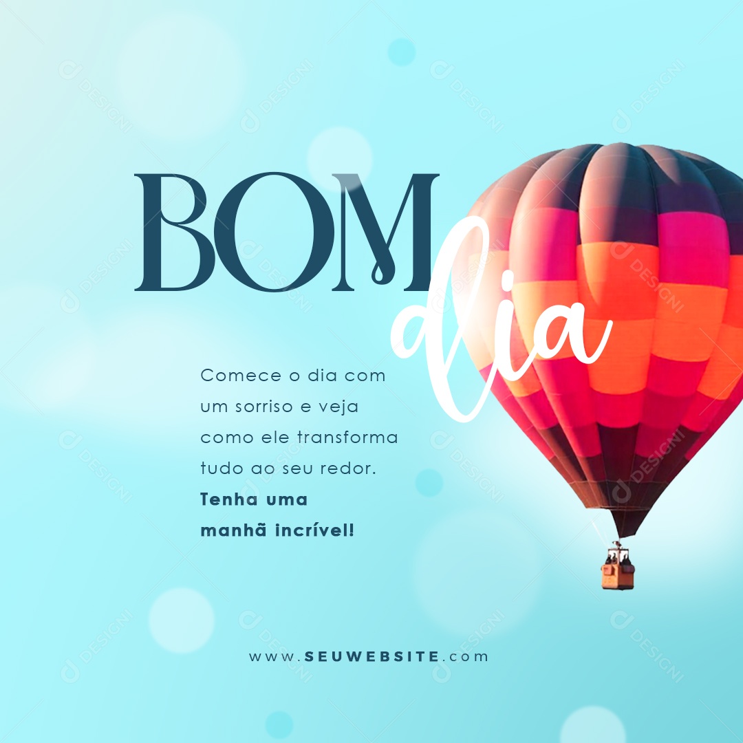 Bom Dia Frase Motivacional Social Media PSD Editável