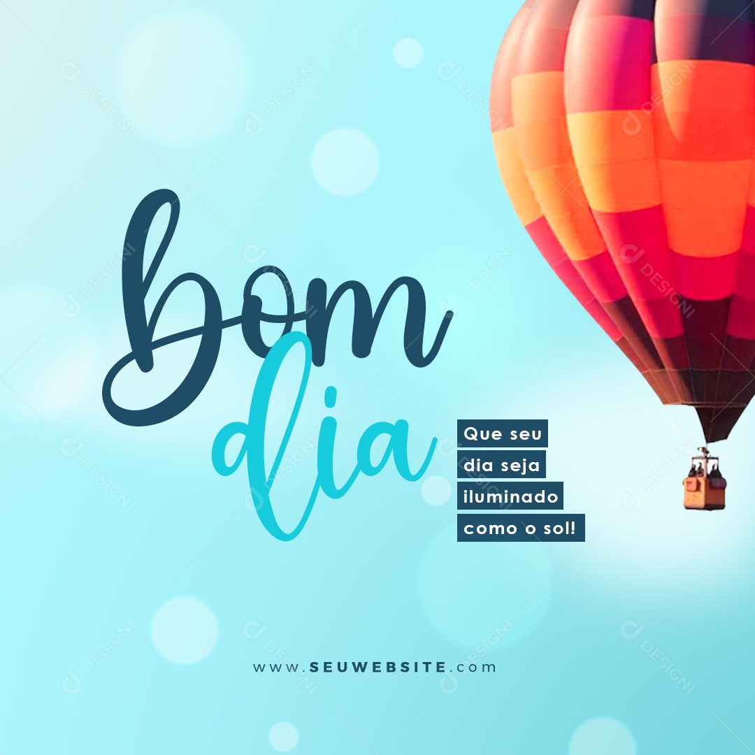 Bom Dia Frase Motivacional Social Media PSD Editável