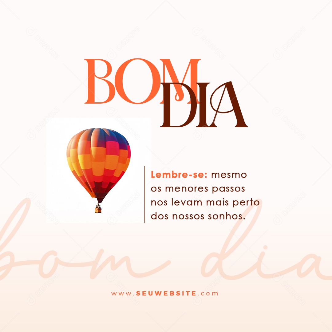 Bom Dia Frase Motivacional Social Media PSD Editável