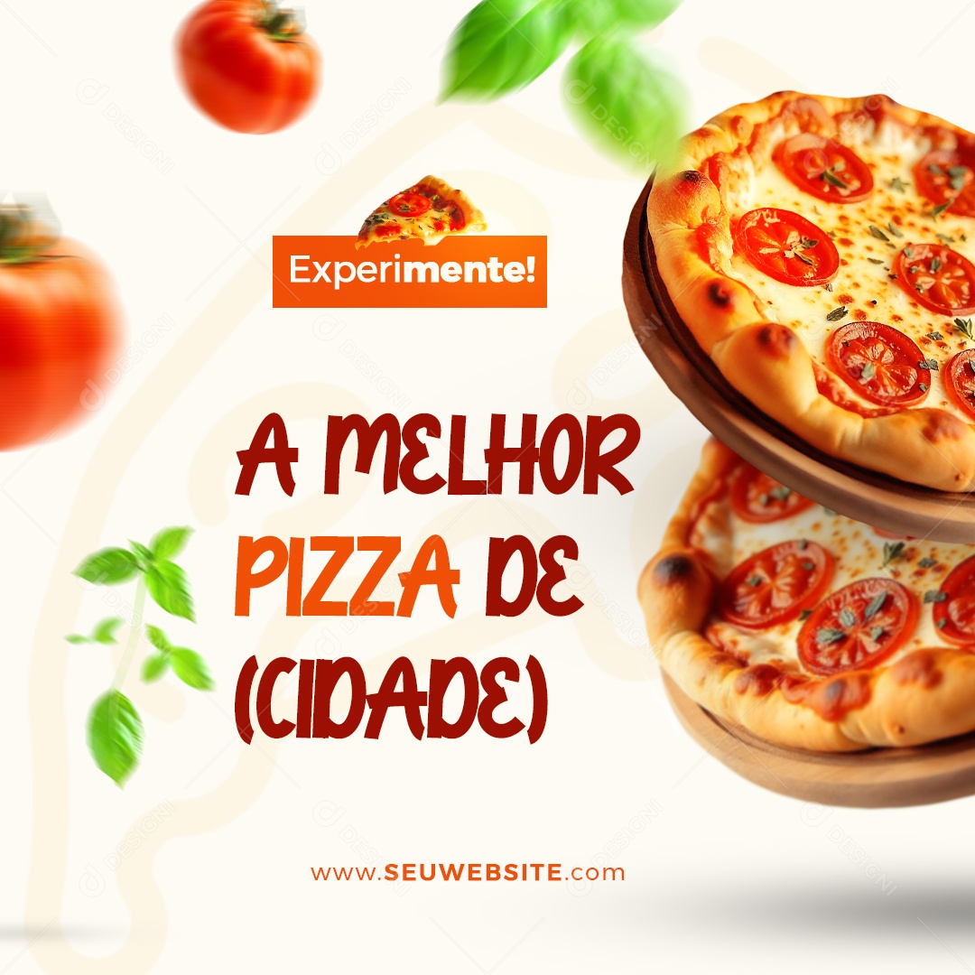 Pizzaria A Melhor Pizza Social Media PSD Editável