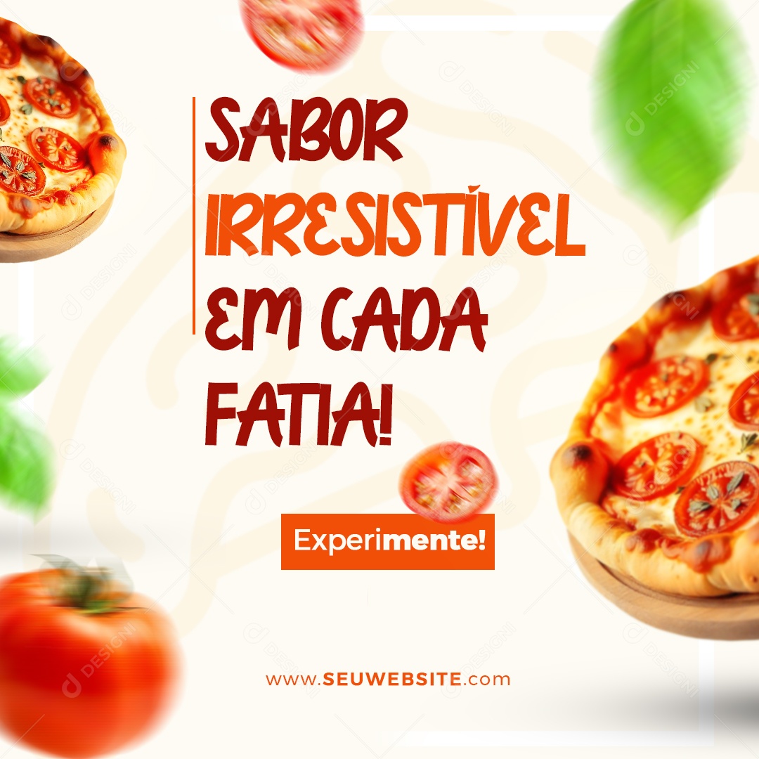 Pizzaria Sabor Irresistível Social Media PSD Editável