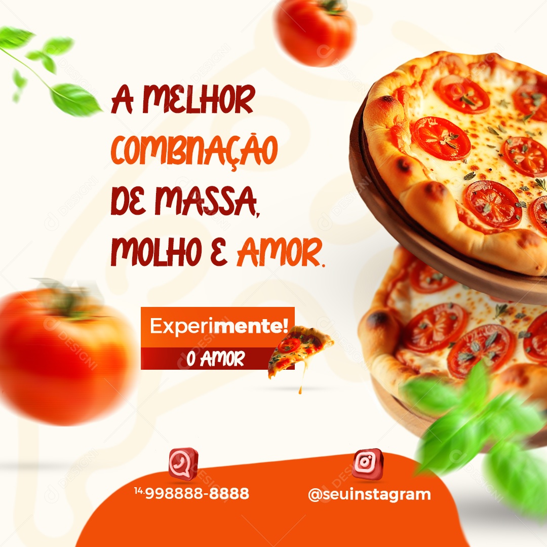 Pizzaria A Melhor Combinação Social Media PSD Editável