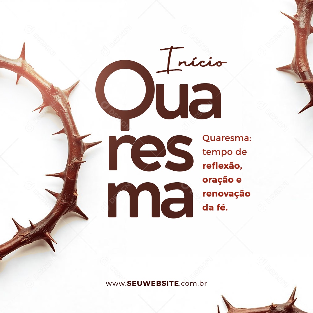 Quarta Feira de Cinzas Social Media PSD Editável