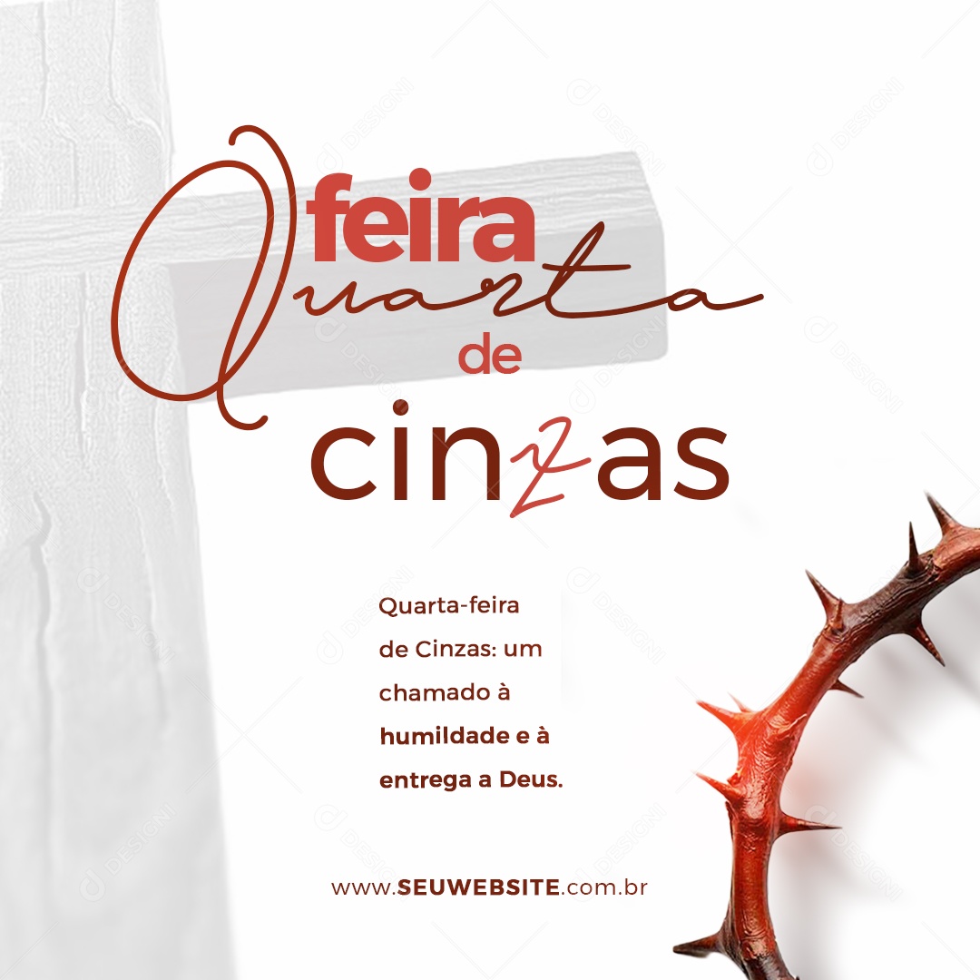 Quarta Feira de Cinzas Social Media PSD Editável