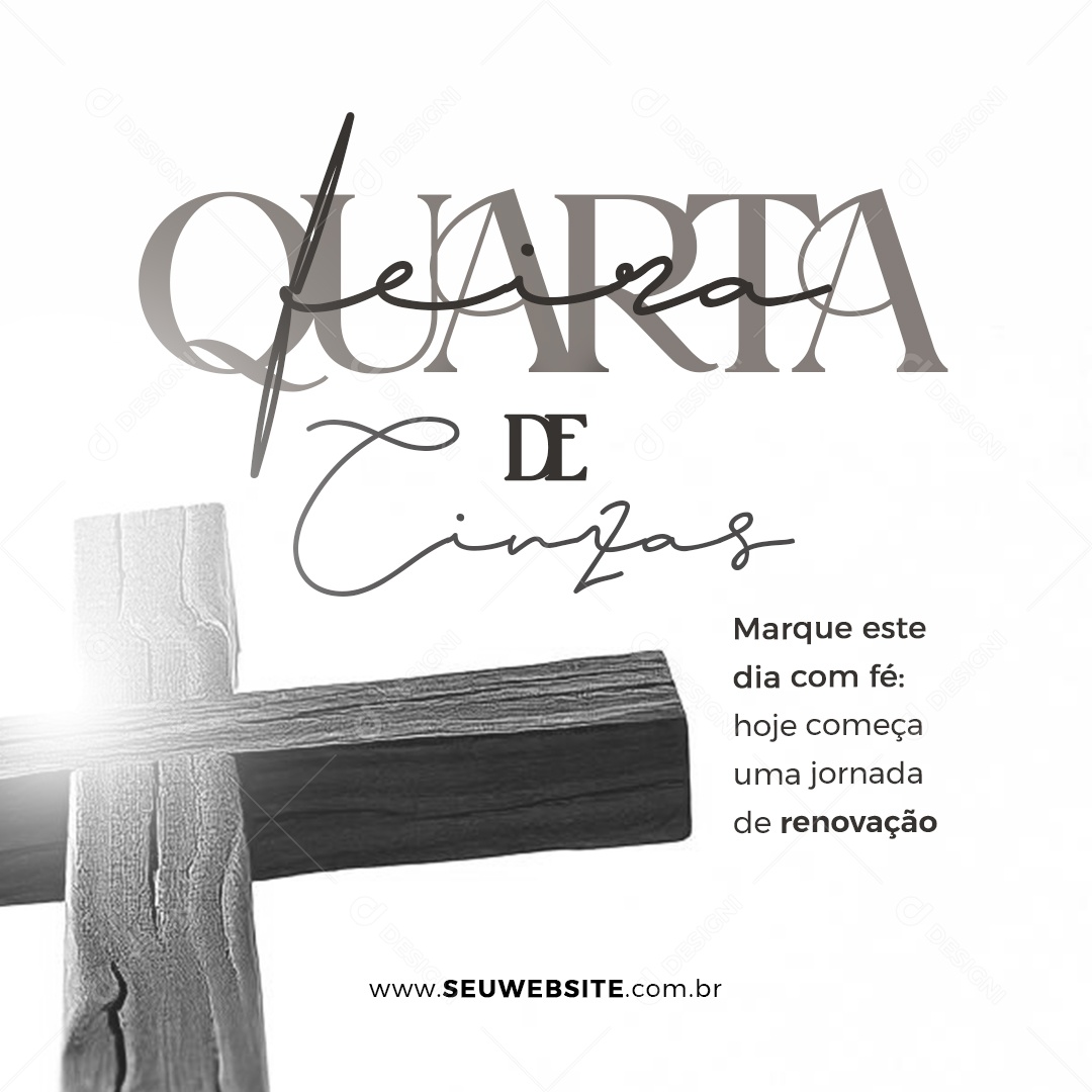 Quarta Feira de Cinzas Social Media PSD Editável