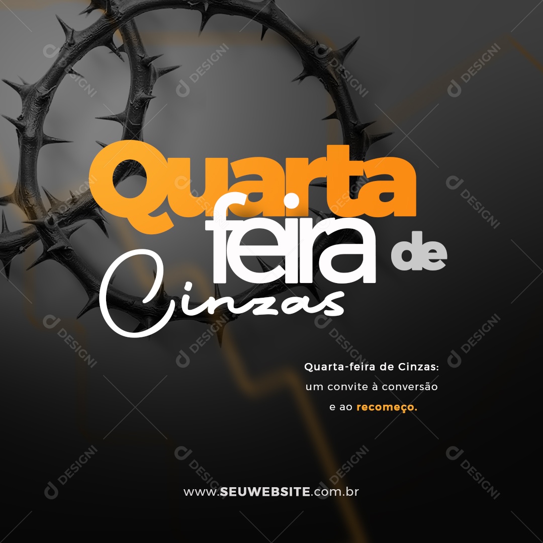 Quarta Feira de Cinzas Social Media PSD Editável