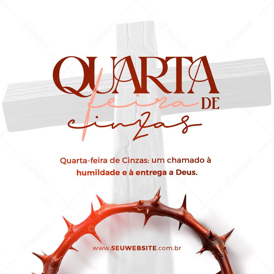 Quarta Feira de Cinzas Social Media PSD Editável