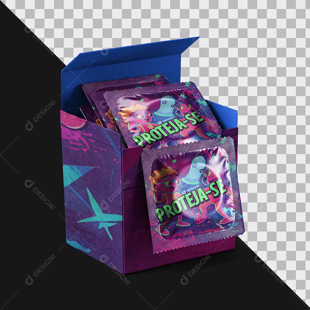 Mockup Caixa de Preservativo PSD Editável