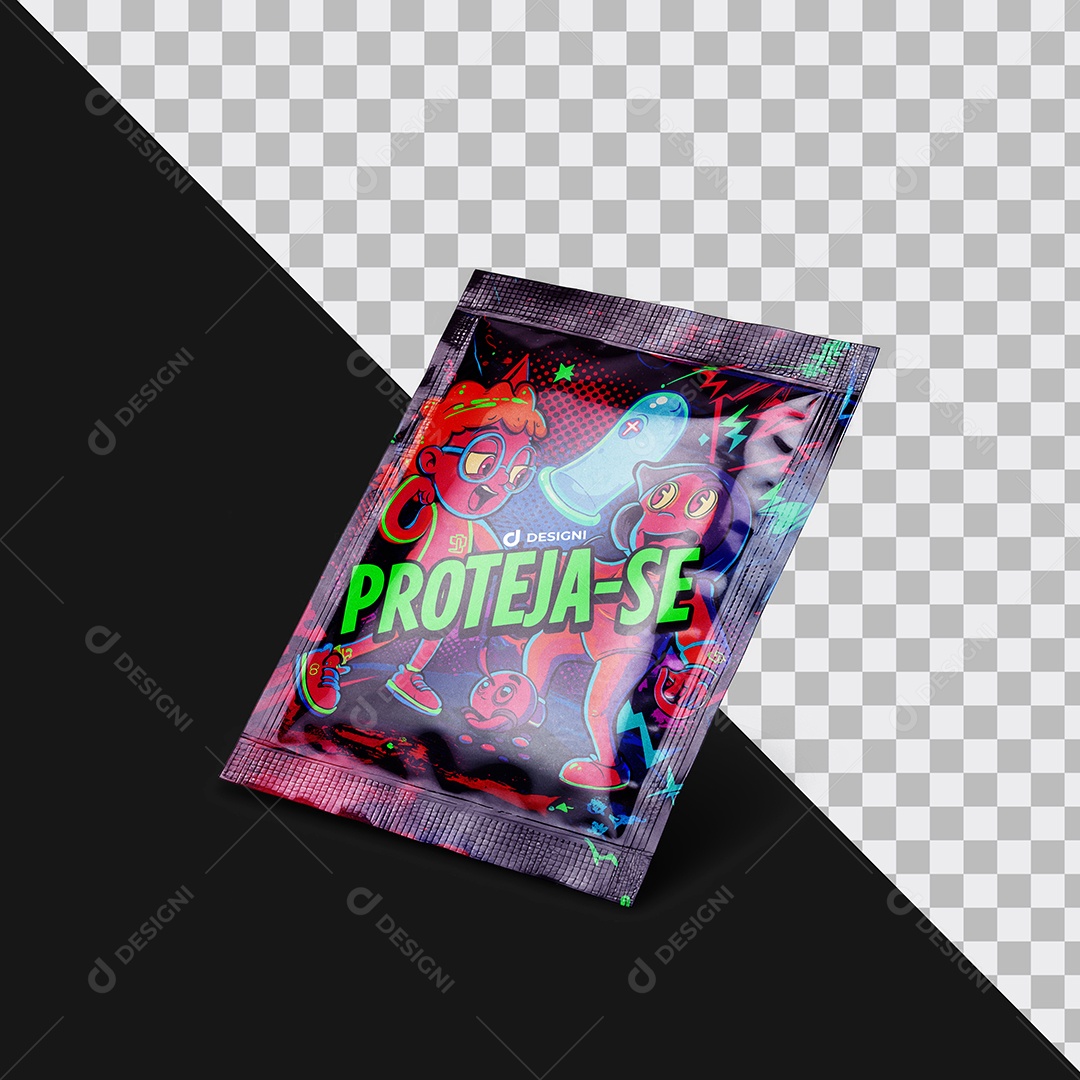 Mockup Embalagem de Preservativo  PSD Editável